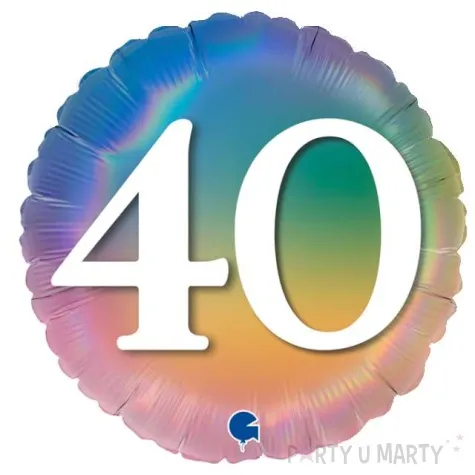 balon foliowy rainbow liczba 40 grabo 18 rnd