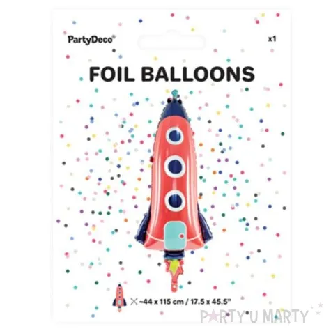 balon foliowy rakieta czerwony partydeco 45 shp