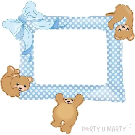 balon foliowy ramka misie niebieski brazowy jix 24 shp