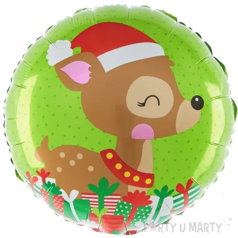 balon foliowy renifer w czapce mikolaja partypal 18 rnd