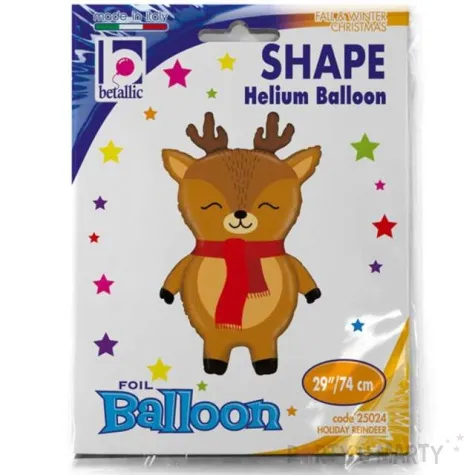 balon foliowy renifer w czerwonym szaliku betallic 29 shp