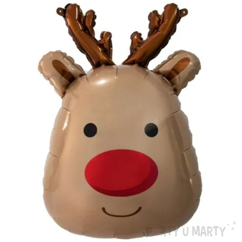 balon foliowy renifer z czerwonym nosem brazowy godan 24 shp