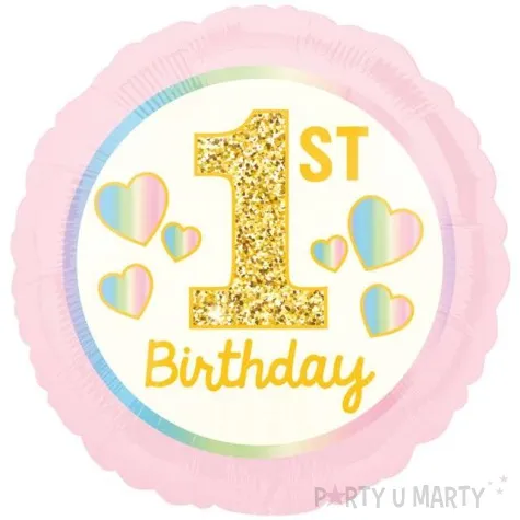 balon foliowy roczek dziewczynki birthday girl amscan 18 rnd