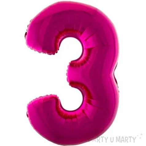 balon foliowy rozowa radosc cyfra 3 rozowy funnyfashion 41 dgt