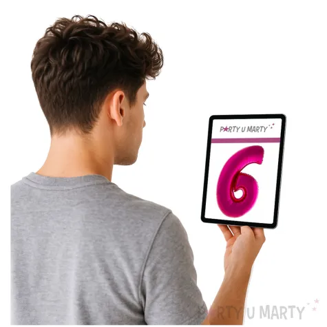 balon foliowy rozowa radosc cyfra 6 rozowy funnyfashion 41 dgt