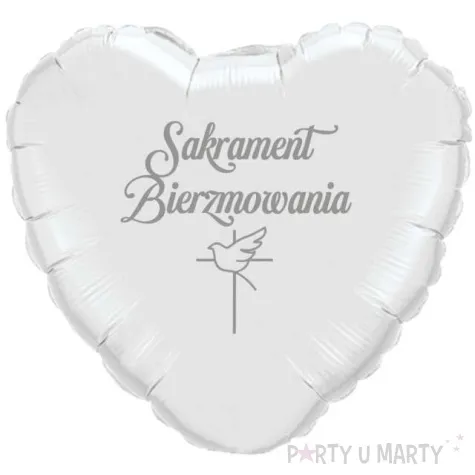 balon foliowy sakrament bierzmowania golebica bialo srebrny 18 hrt