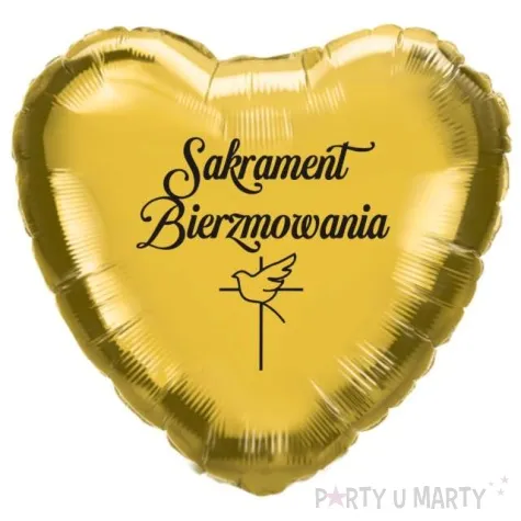 balon foliowy sakrament bierzmowania golebica zloto czarny 18 hrt