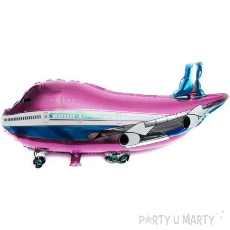 balon foliowy samolot pasazerski rozowy jix 33 shp