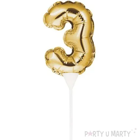 balon foliowy samopompujacy cyfra 3 zloty godan 9 dgt