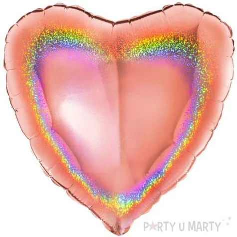 balon foliowy serca holo rozowe zloto grabo 18 hrt