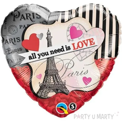 balon foliowy serce all you need is love qualatex 18 hrt
