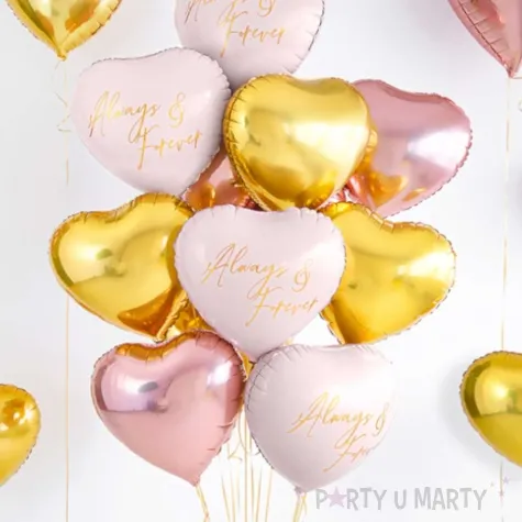 balon foliowy serce always and forever rozowy partydeco 18 hrt