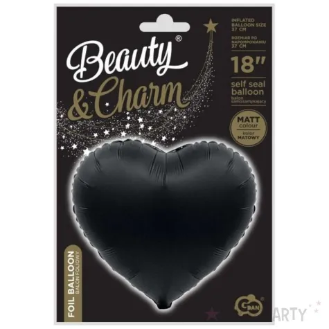balon foliowy serce beauty and charm czarny godan 18 hrt