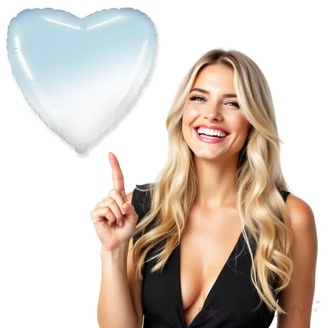 balon foliowy serce bialo blekitny flexmetal 18 hrt