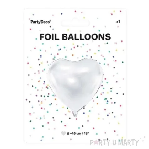 balon foliowy serce bialy partydeco 24 hrt