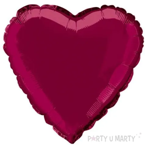 balon foliowy serce bordowy unique 18 hrt
