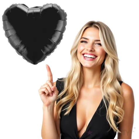 balon foliowy serce czarny flexmetal 18 hrt