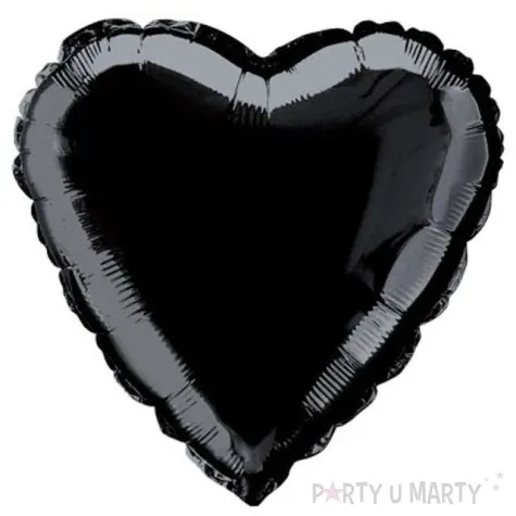balon foliowy serce czarny unique 18 hrt