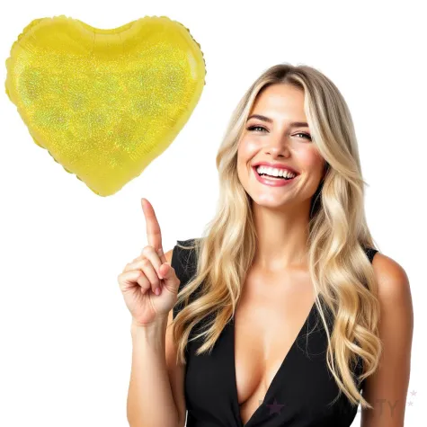 balon foliowy serce holograficzne zloty partypal 18 hrt