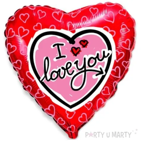 balon foliowy serce i love you czerwony flexmetal 18 hrt