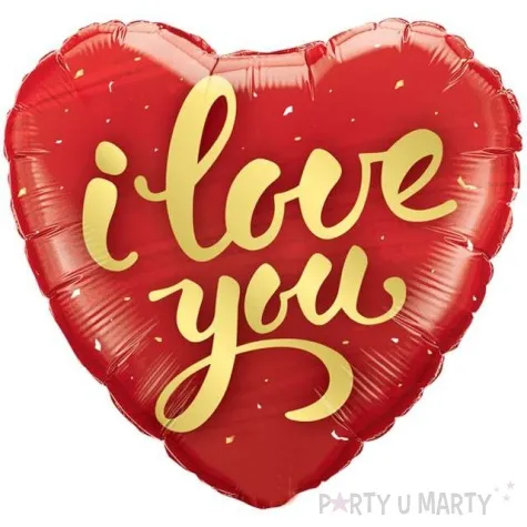 balon foliowy serce i love you czerwony qualatex 18 hrt
