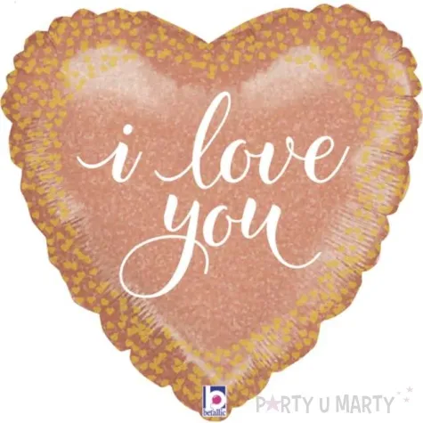 balon foliowy serce i love you z brokatem zloty grabo 18 hrt