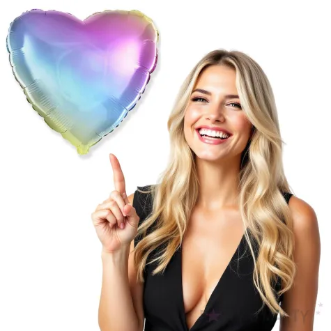 balon foliowy serce jumbo gradient pastelowy flexmetal 32 hrt
