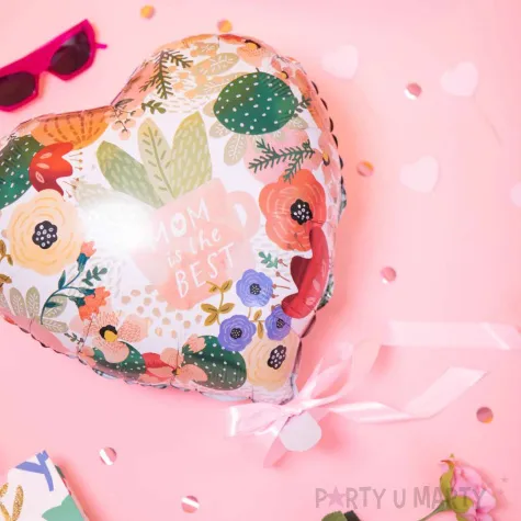 balon foliowy serce kwiaty partypal 18 hrt