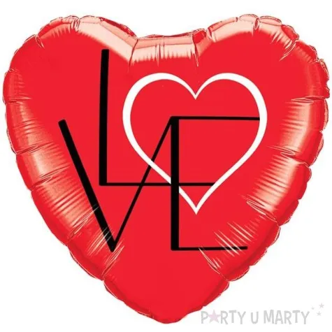balon foliowy serce love czerwony qualatex 18 hrt