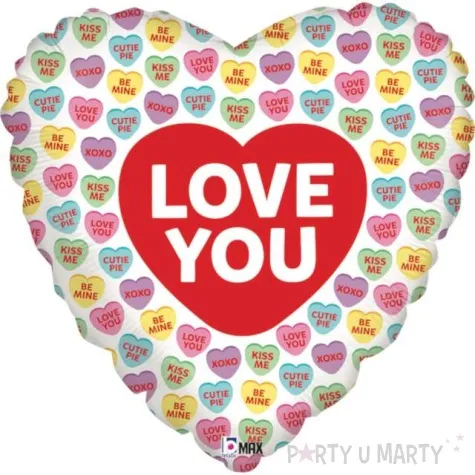 balon foliowy serce love you colors betallic 18 hrt