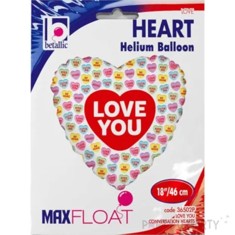 balon foliowy serce love you colors betallic 18 hrt
