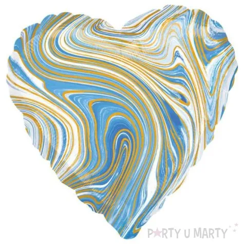 balon foliowy serce marmurek niebieskie amscan 17 hrt