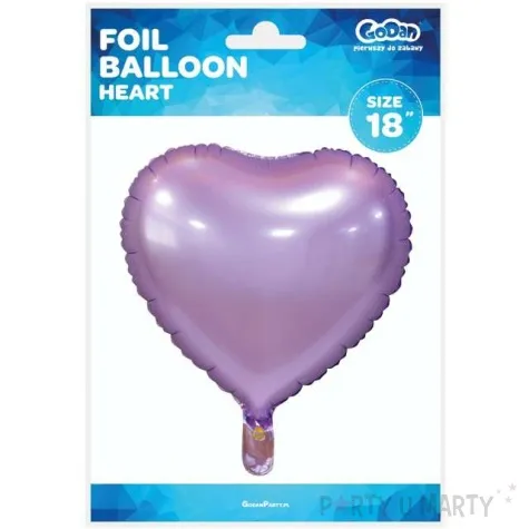 balon foliowy serce matowe liliowy godan 18 hrt