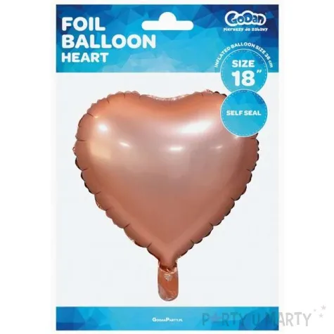balon foliowy serce matowe rozowe zloto godan 18 hrt