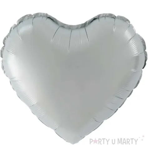 balon foliowy serce matowe srebrny partypal 18 hrt