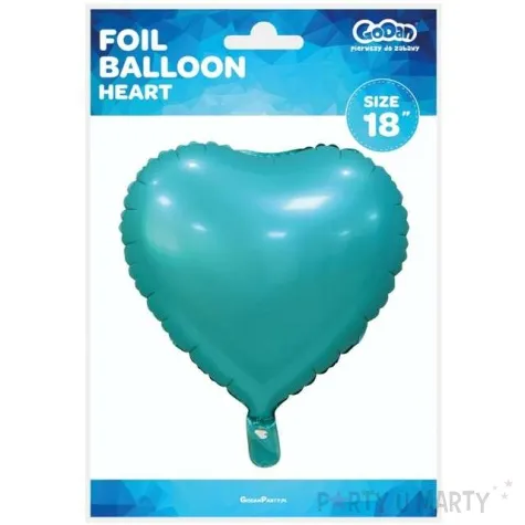 balon foliowy serce matowe turkusowy godan 18 hrt