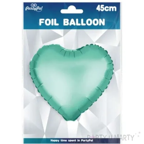 balon foliowy serce matowe zielony partypal 18 hrt