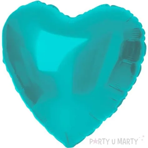 balon foliowy serce metallic matte turkusowy folat 18 hrt