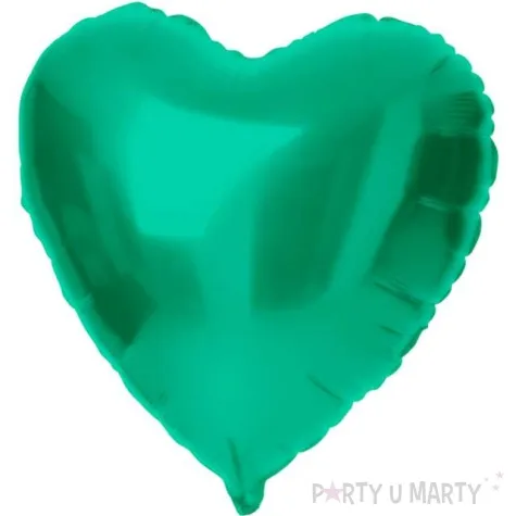 balon foliowy serce metallic matte zielony folat 18 hrt