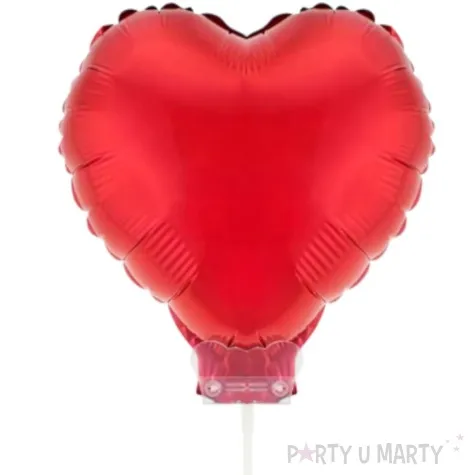 balon foliowy serce na patyczku czerwony godan 11 hrt