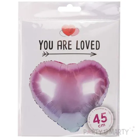 balon foliowy serce ombre fioletowo rozowy arpex 18 hrt