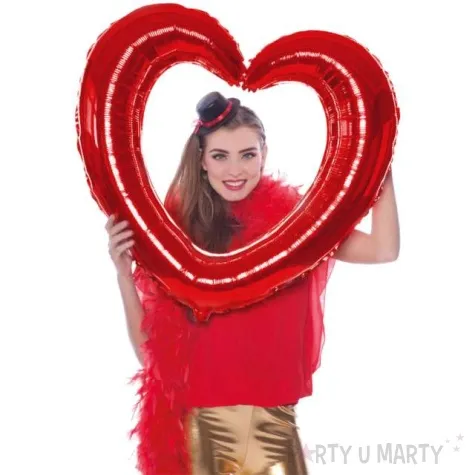 balon foliowy serce otwarte ramka do zdjec czerwony folat 24 hrt
