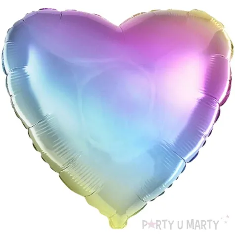 balon foliowy serce pastelowe teczowy flexmetal 18 hrt