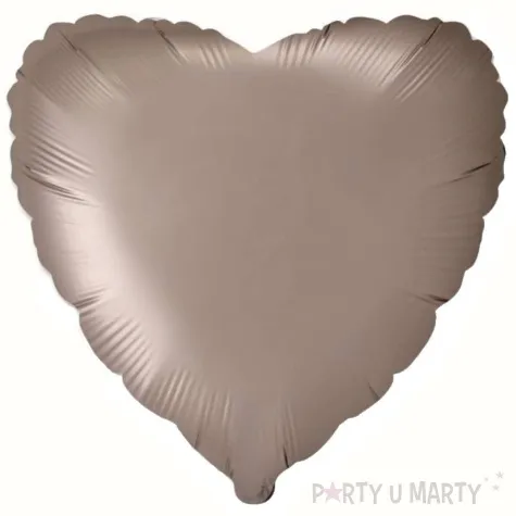 balon foliowy serce pieczarkowy satynowy flexmetal 18 hrt