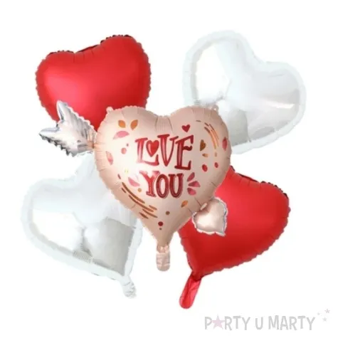 balon foliowy serce przebite strzala love you jix 27 hrt