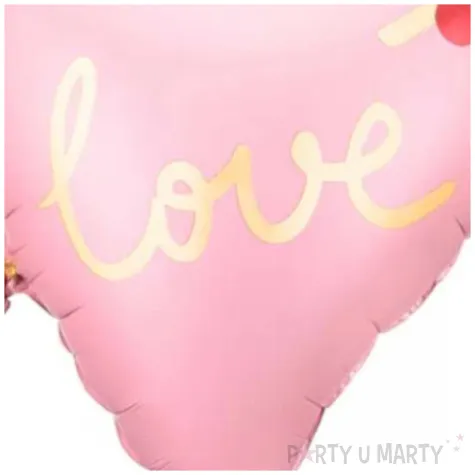 balon foliowy serce przebite strzala rozowy partydeco 21 shp