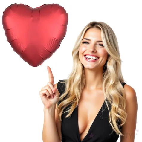 balon foliowy serce satynowe czerwony amscan 17 hrt