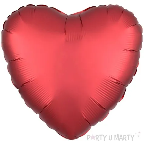 balon foliowy serce satynowe czerwony amscan 17 hrt