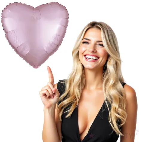balon foliowy serce satynowe rozowy amscan 17 hrt