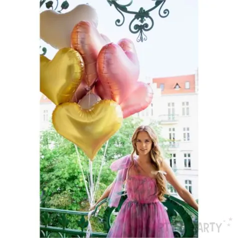 balon foliowy serce satynowe zloty partydeco 29 hrt